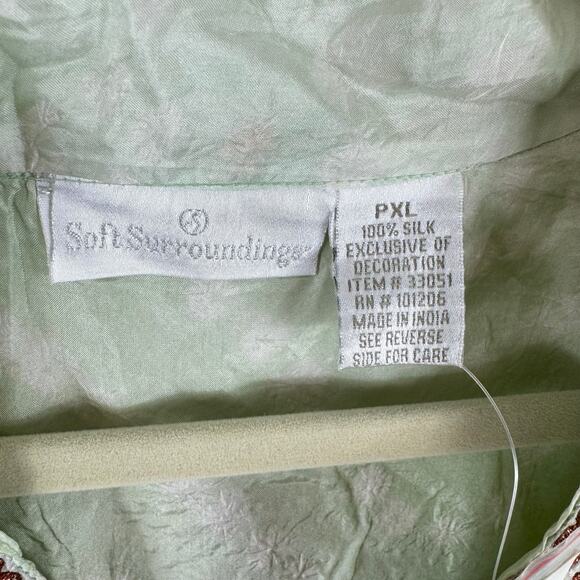 Soft Surroundings NWT 100% Silk Ombre Shimmer Embroidered Sequin Tunic Size PXL - Picture 8 of 9